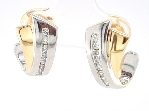 # Earrings in 18k yellow gold and 18k white gold with 0.25ct natural diamonds