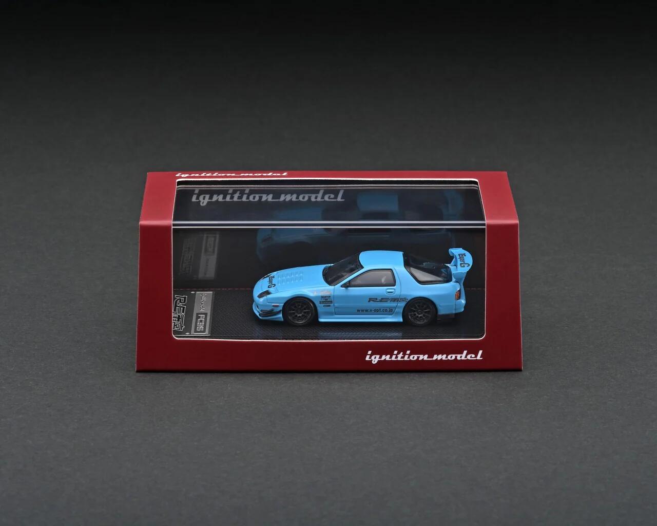 Ignition Model - #IG2498 - Mazda RX-7 (FC3S) RE Amemiya - Light blue - 1:64