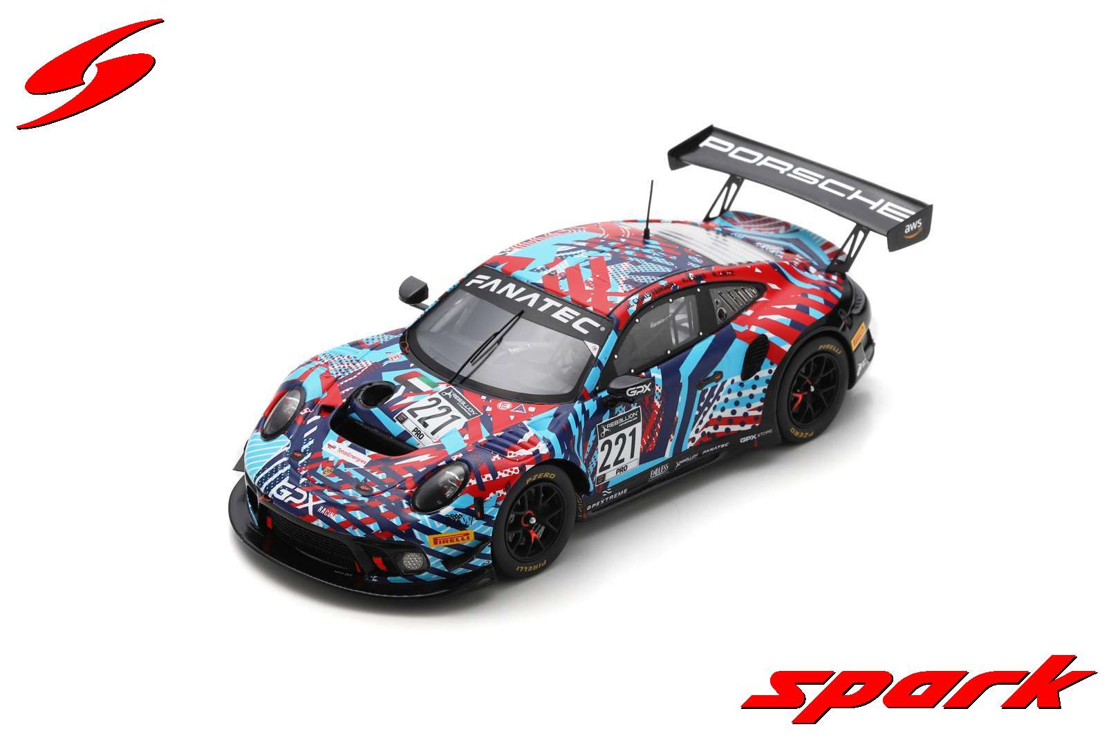 Spark Spark SP429 Porsche 911 GT3 R No.221 GPX Martini Letzshop