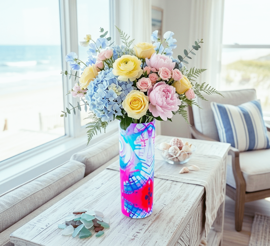 Artistic glass vase: Moon Candies & Summer Drops