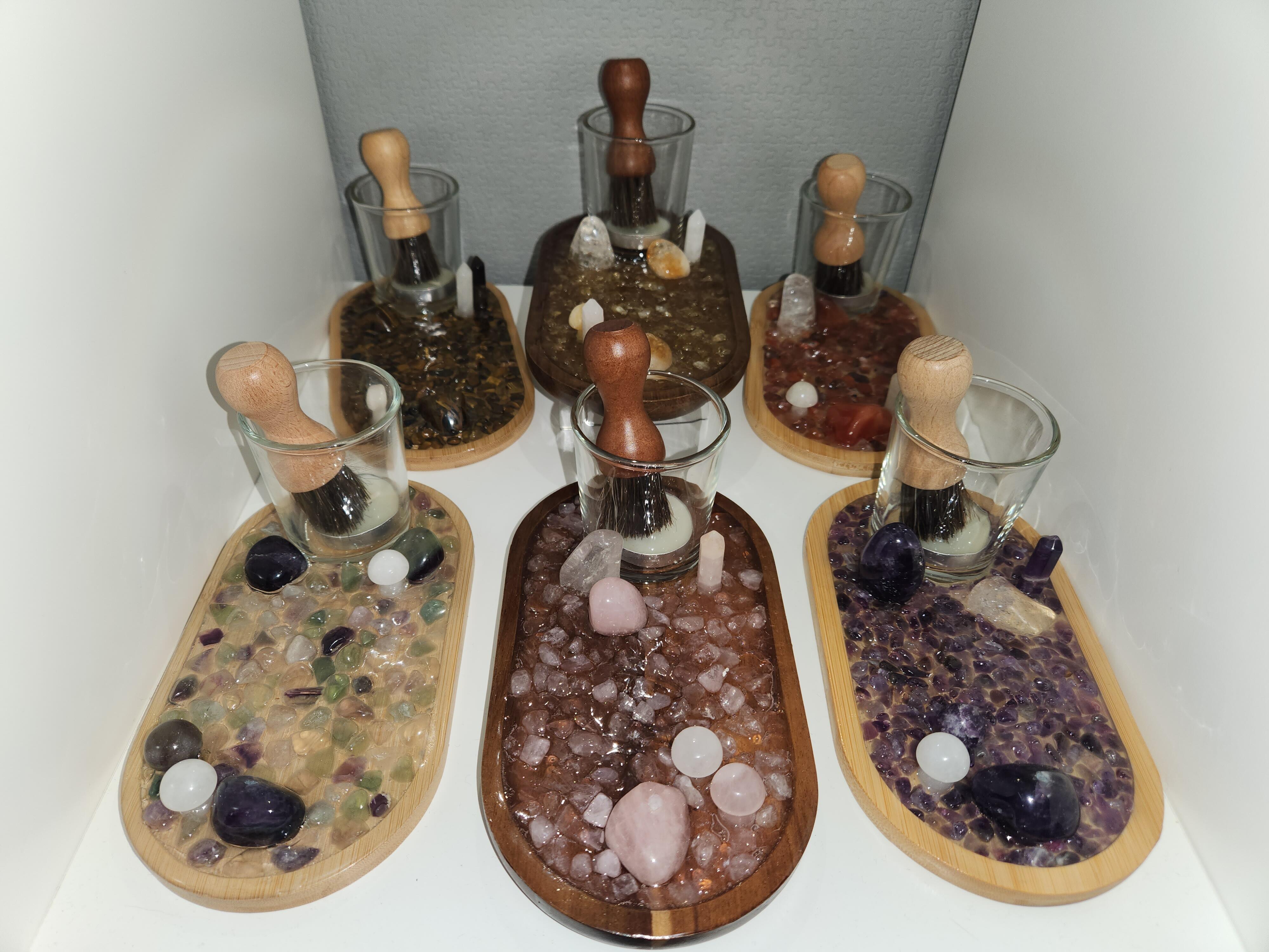 Tablette d’encens & porte-bougie artisanal – fait main