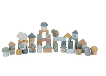 Little Dutch blocs de construction bleus - Forest Friends - blocs de construction en bois LD7245