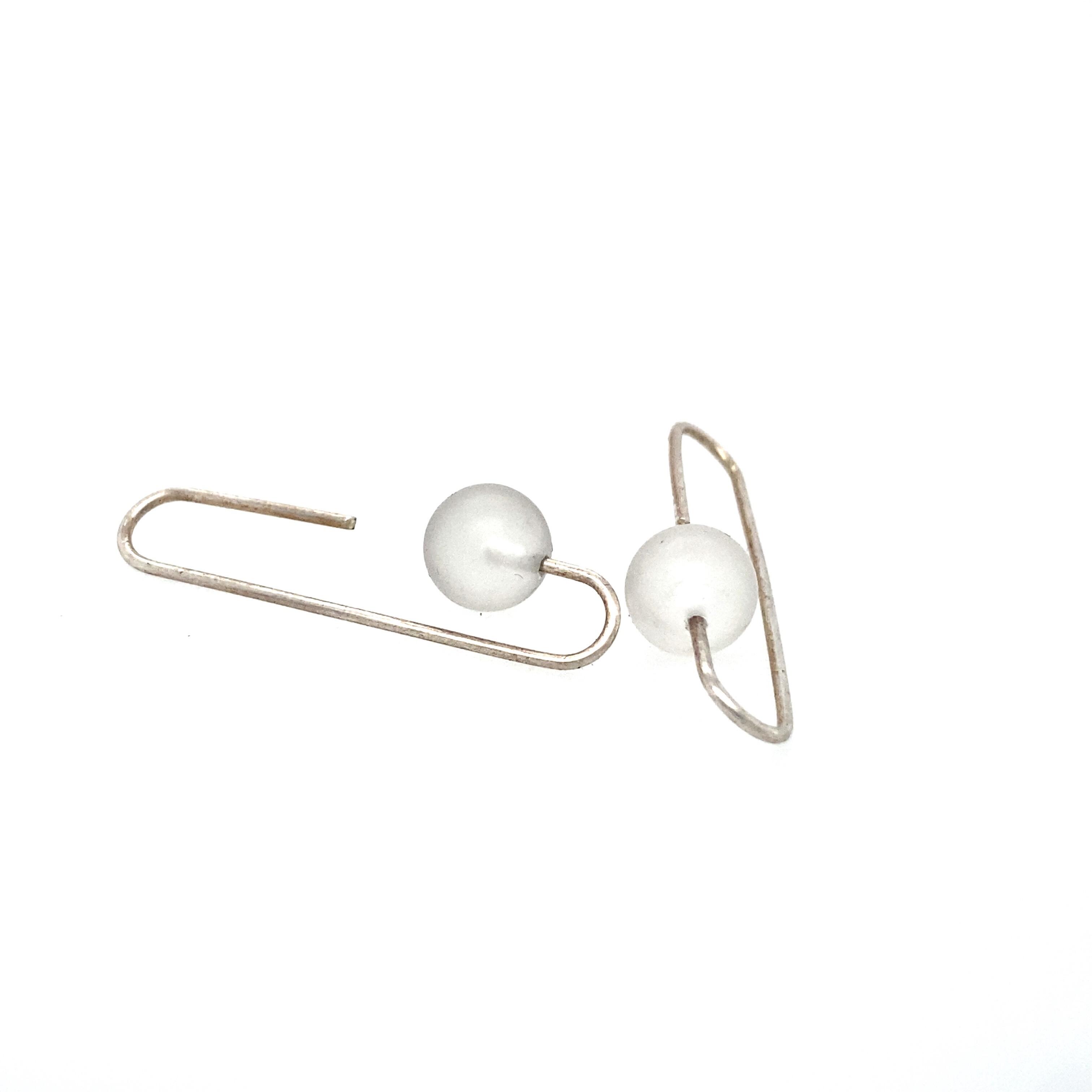 Boucles d`oreilles en argent 925/- et cristal de roche