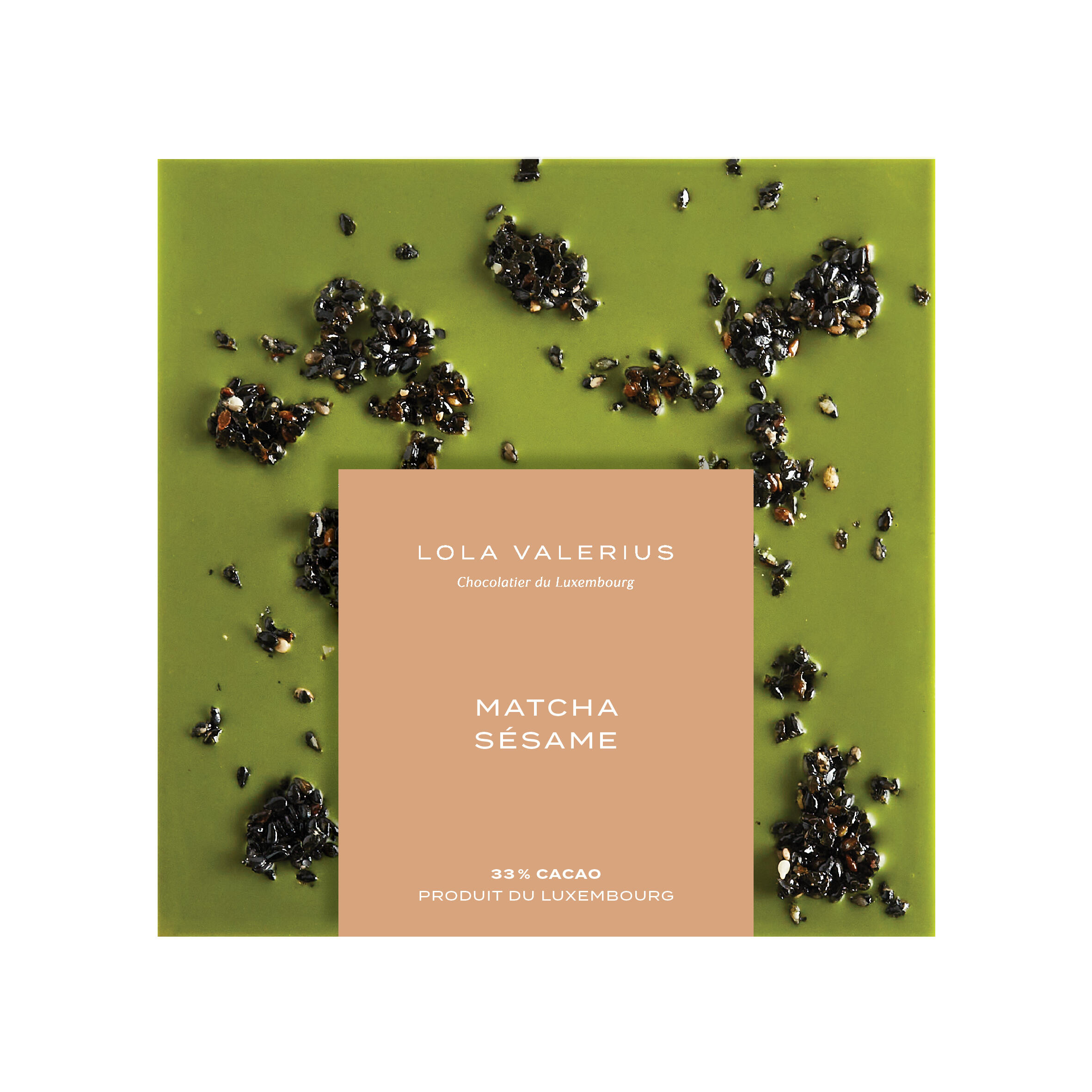 Matcha chocolate bar &amp; black sesame seeds