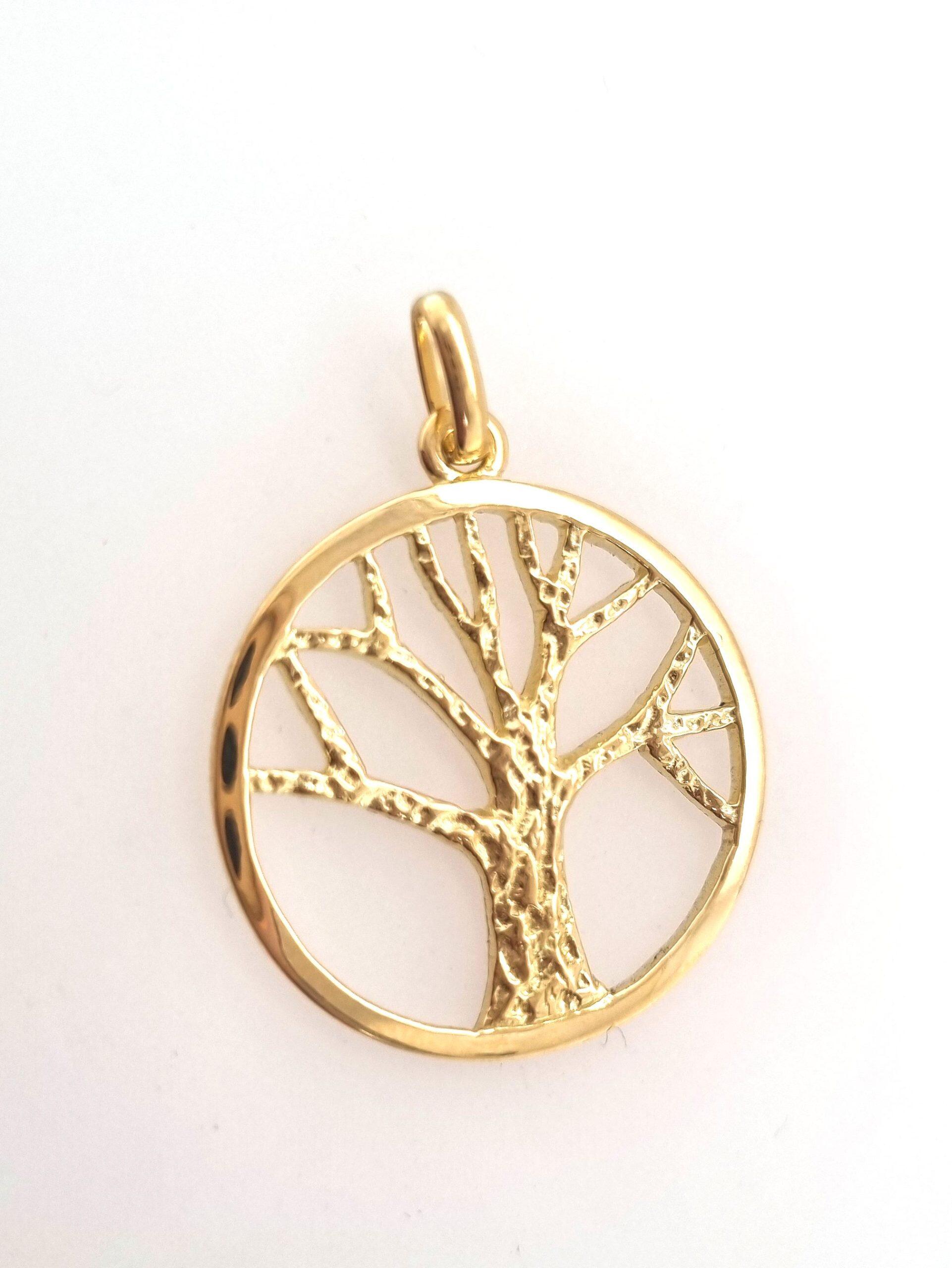 Anhänger 2,5 cm Lebensbaum aus 18K Gelbgold (350 € Preis + 5,3 g Ihres Goldes)