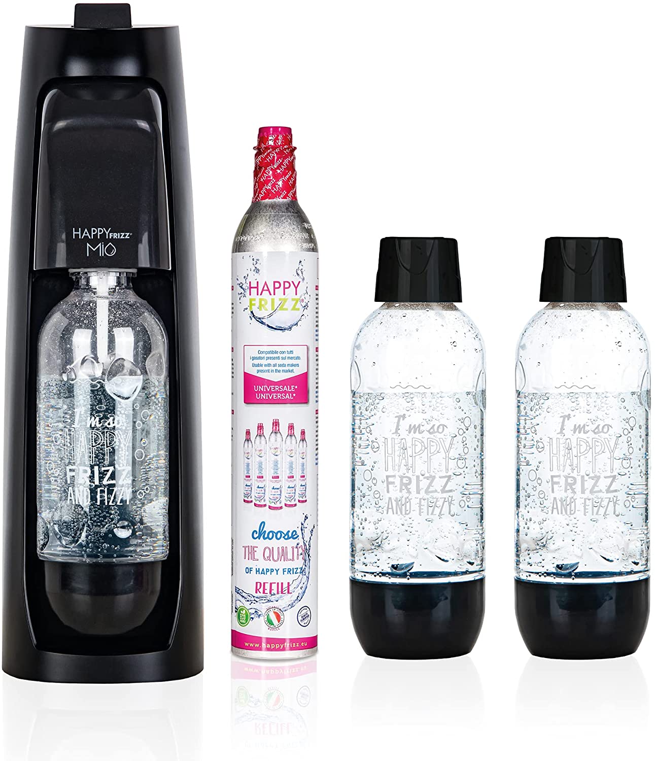 Happy Frizz Megapack Mio Black sparkling water maker