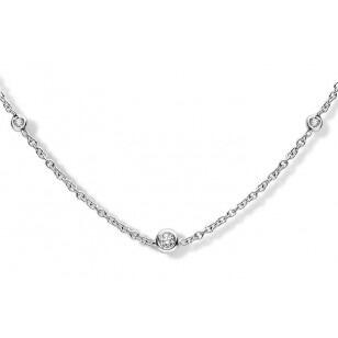 Armband 17+2 cm Weißgold 18K mit 0,071 Karat natürlichen Diamanten in Bezel-Fassung Weißgold 18K