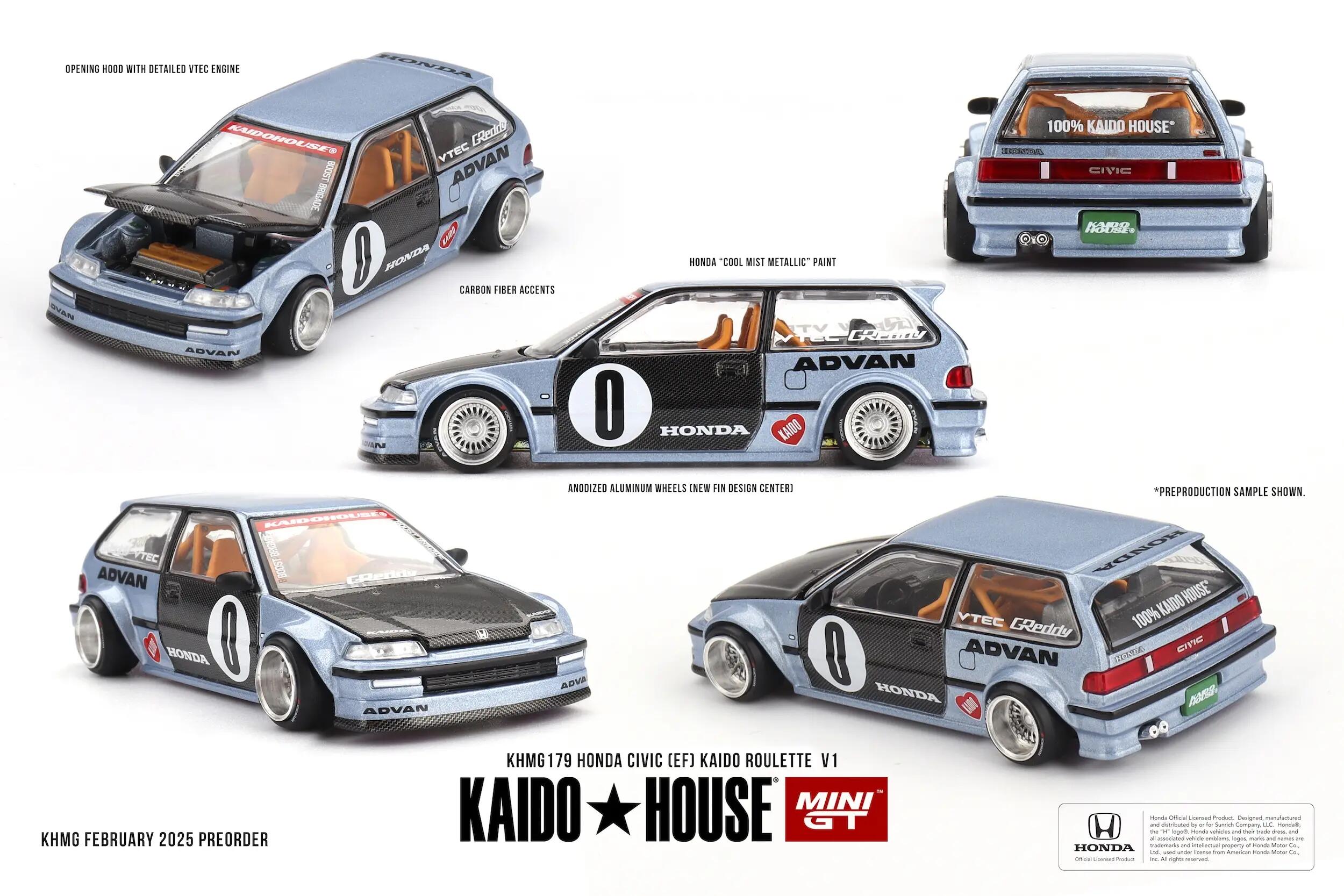 Mini GT - 1/64 HONDA CIVIC (EF) ROULETTE V1 1987 KAIDO (KHMG179)