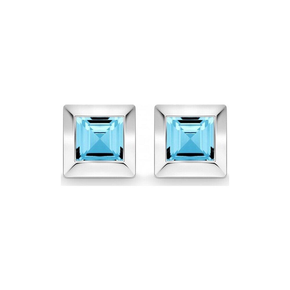 QUINN - Stud earrings (pair) - Colors - Silver - Gemstone - Blue topaz - 36810958