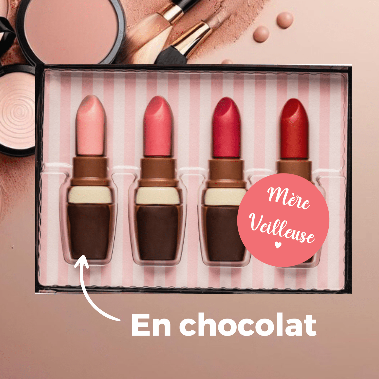 Coffret Rouge à Lèvres en Chocolat