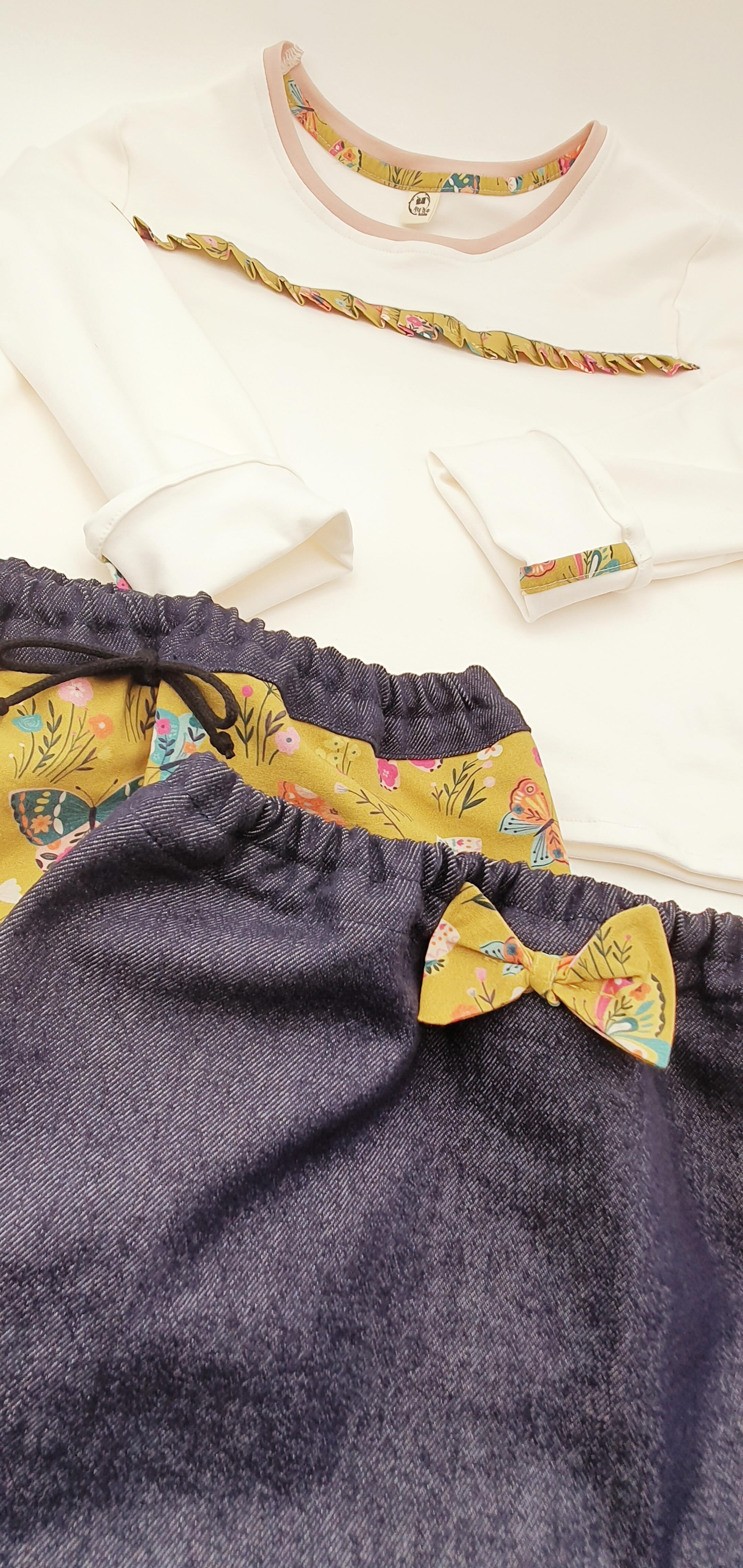 Set \"Papillons\" Rock und T-Shirt