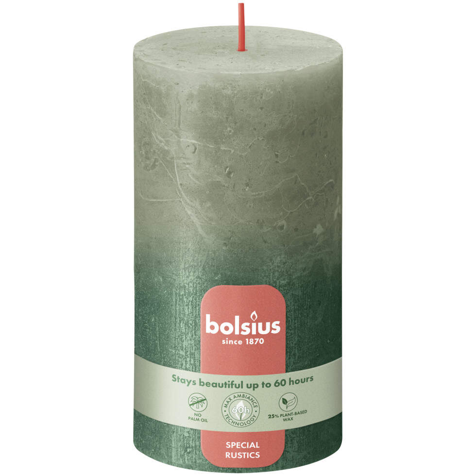 Bolsius Lot De 12 Bougies Piliers Lisses Ivoire – 8x6 Cm, 17h Combustion, Cire Végétale Naturelle Sans Palme, Décoration Élégante