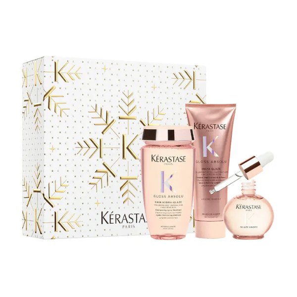 Kerastase Gloss Absolu Trio Gift Set (Bain Hydra, Insta Glaze, Glaze Drops)