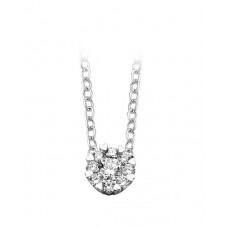 # Collitaire or blanc avec centre multi diamants 0.40ct
