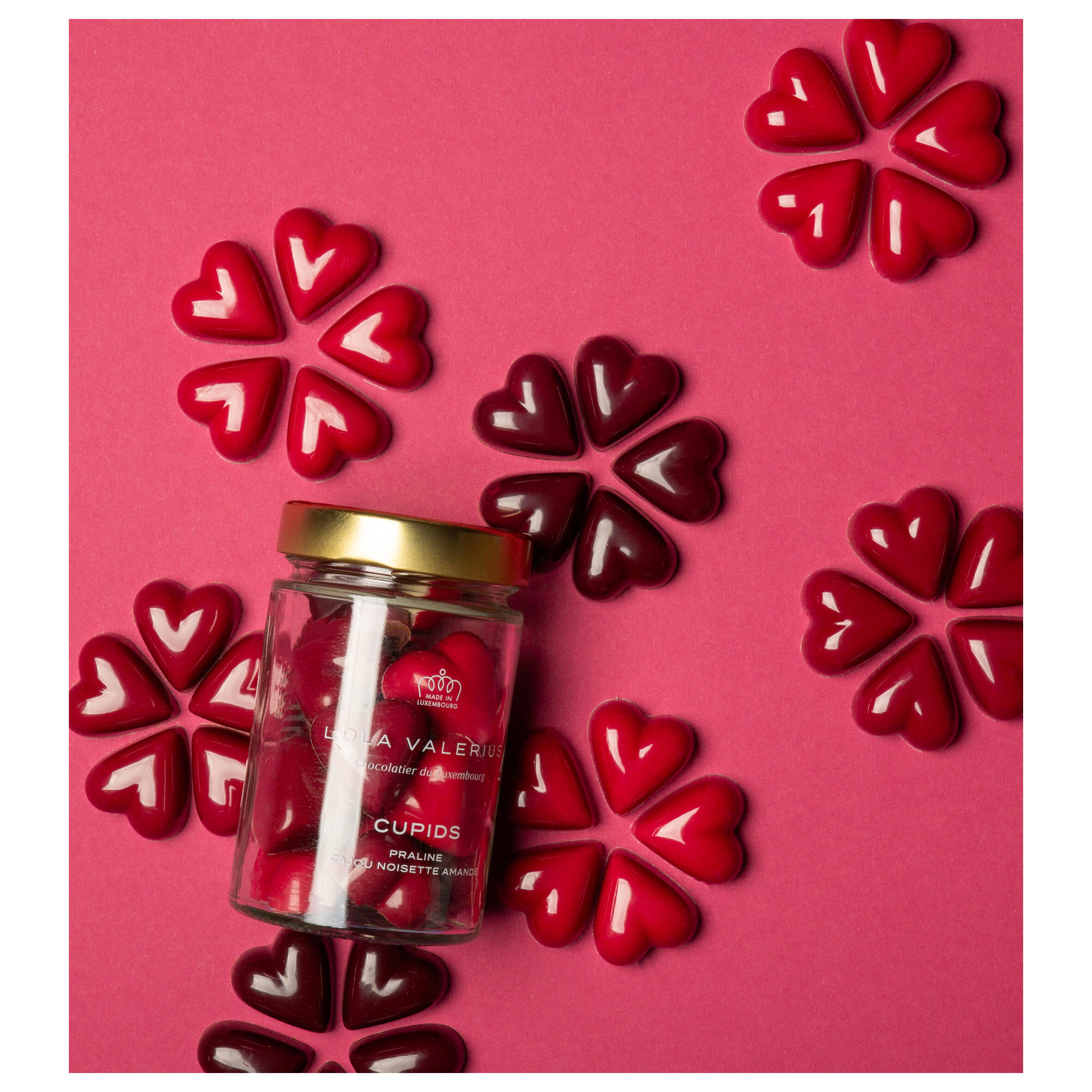 Mini hearts - Cashew, almond and hazelnut praline
