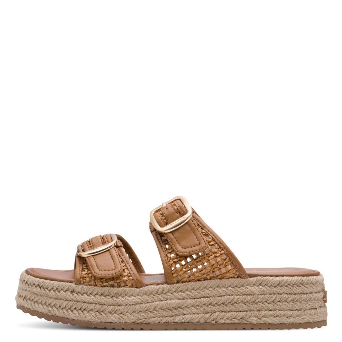 Pantolette mit Plateausohle und Schnallen