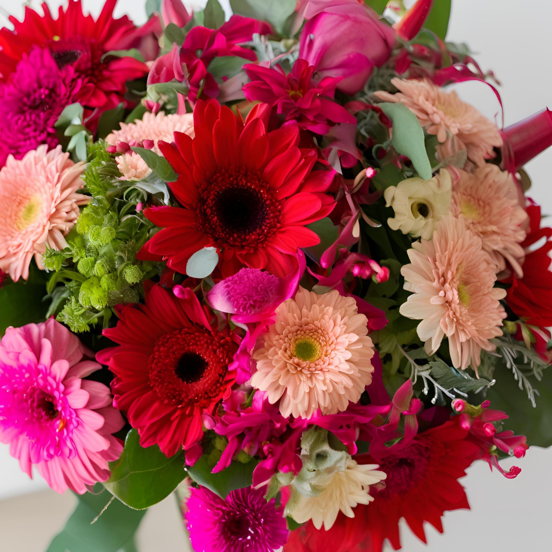 Ruby Romance: Wildly romantic bouquet of flowers