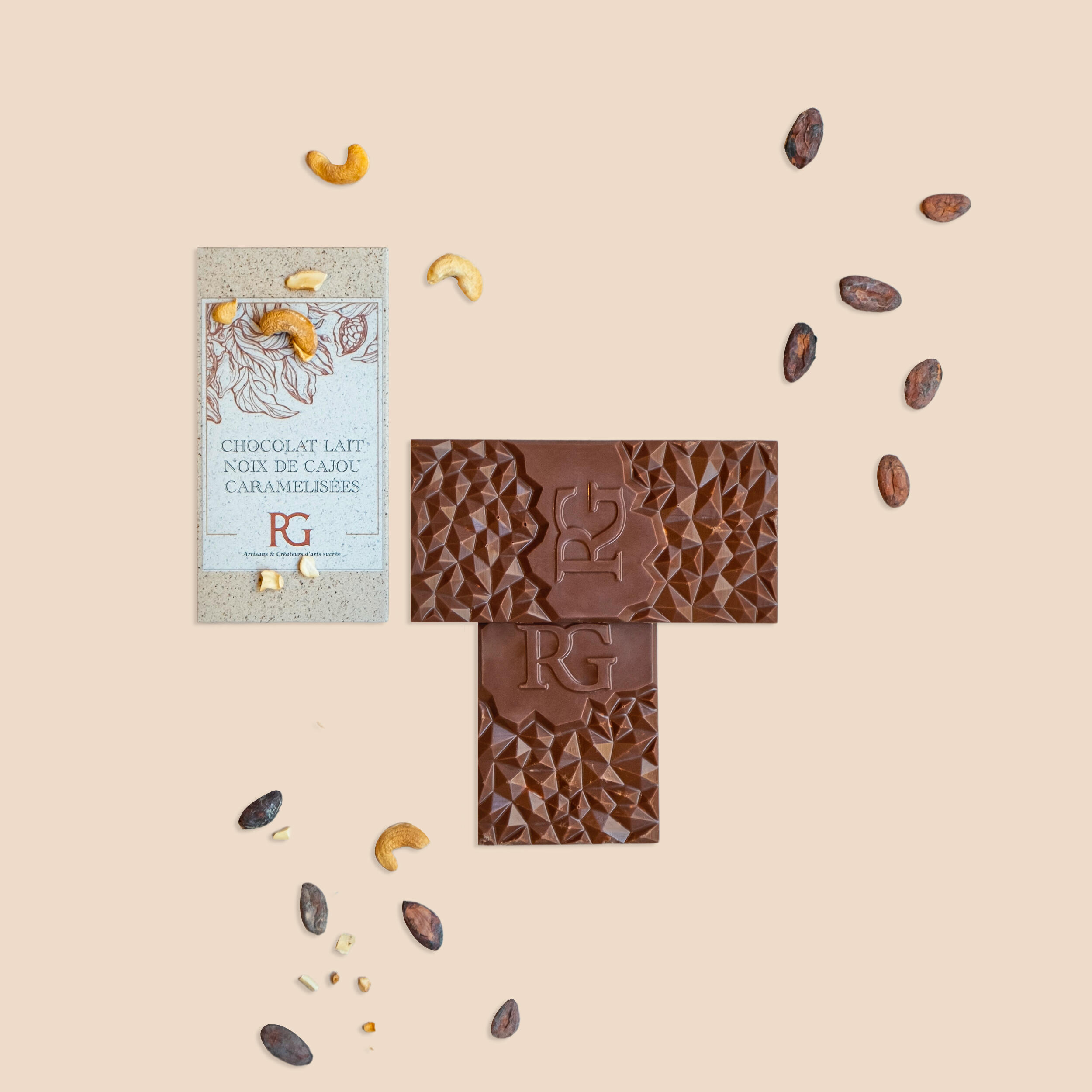 Chocolat au lait noix de cajou caramélisées