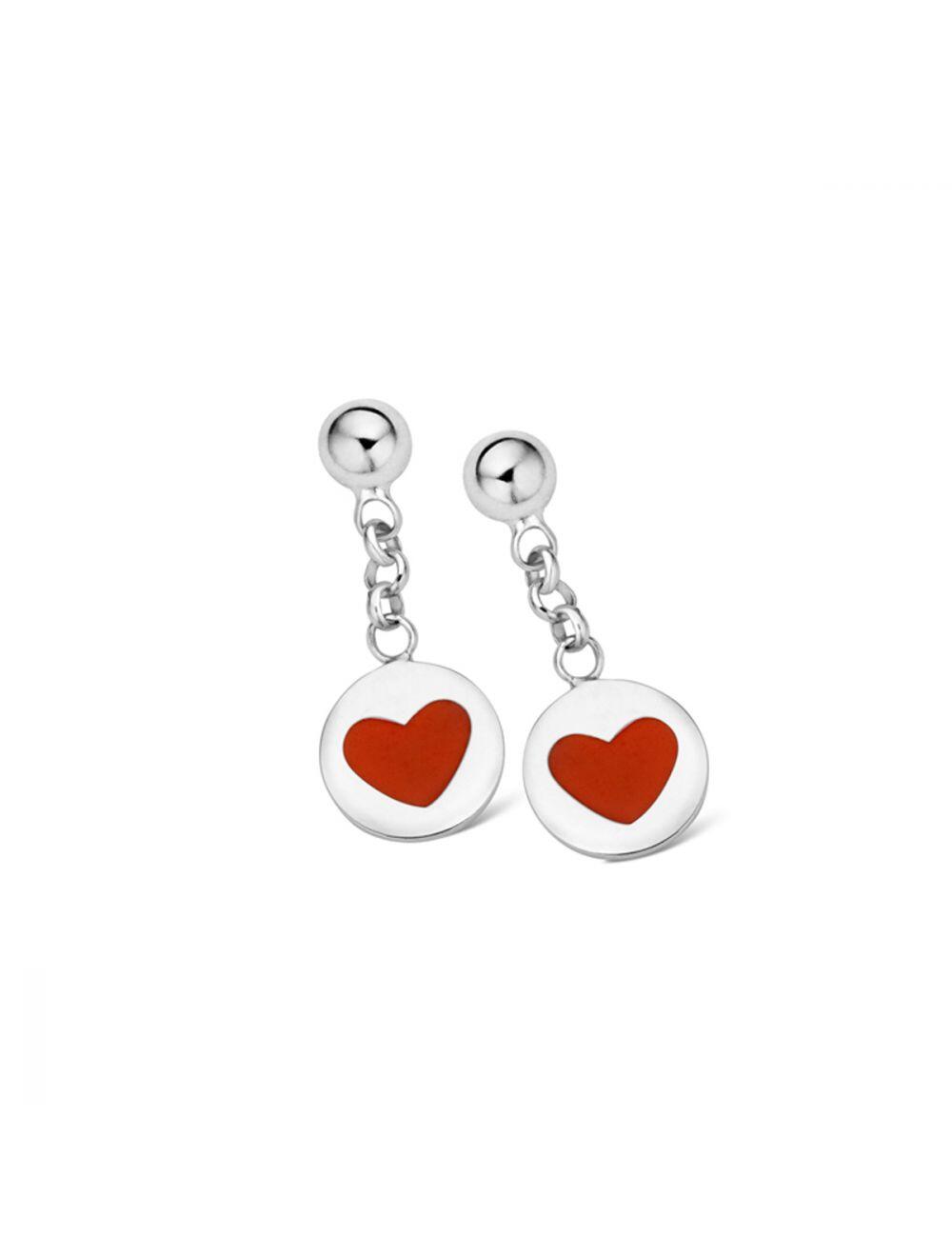 Boucles d’oreille cœur sur rondelle