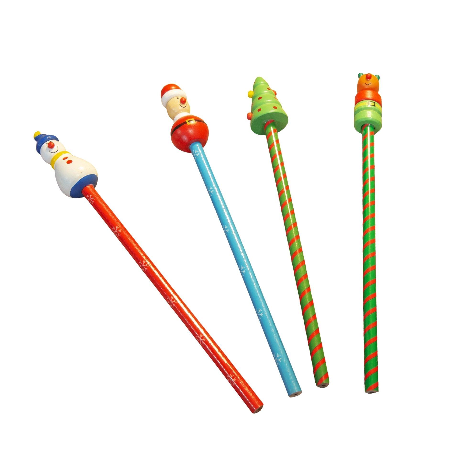 Wooden Festive Character Pencil | Christmas Tree, Snowman, Reindeer & Santa | Widdop