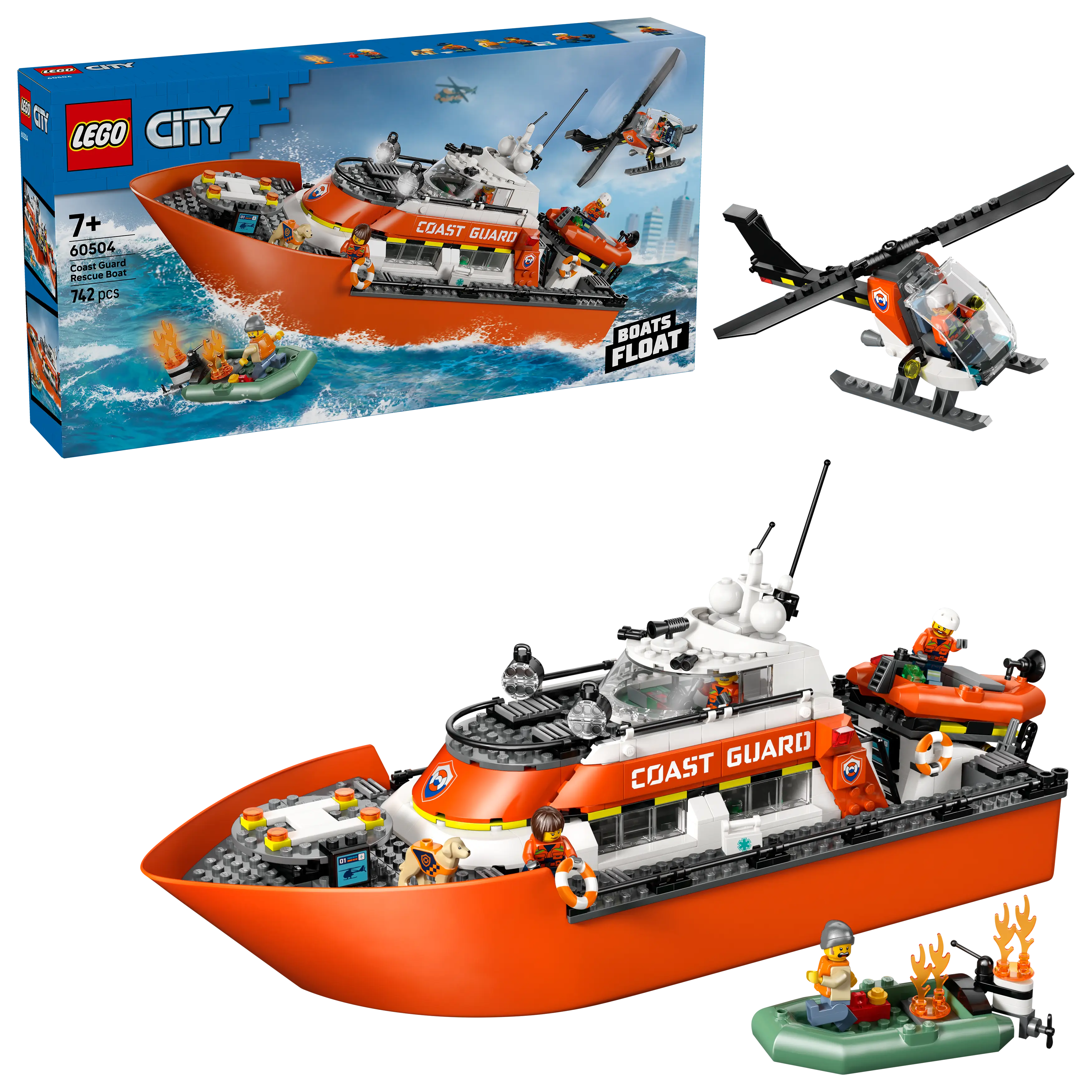 Rettungsboot der Küstenwache mit Hubschrauber (60504)