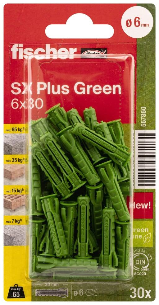 Fischer Spreizdübel SX Plus Green 6.0 x 30 mm - 30 Stück