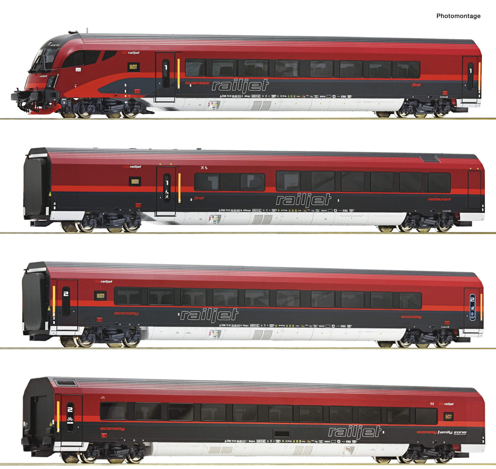 Roco H0 Roco 8-piece Set: Railjet, ÖBB AC + digitally | Letzshop