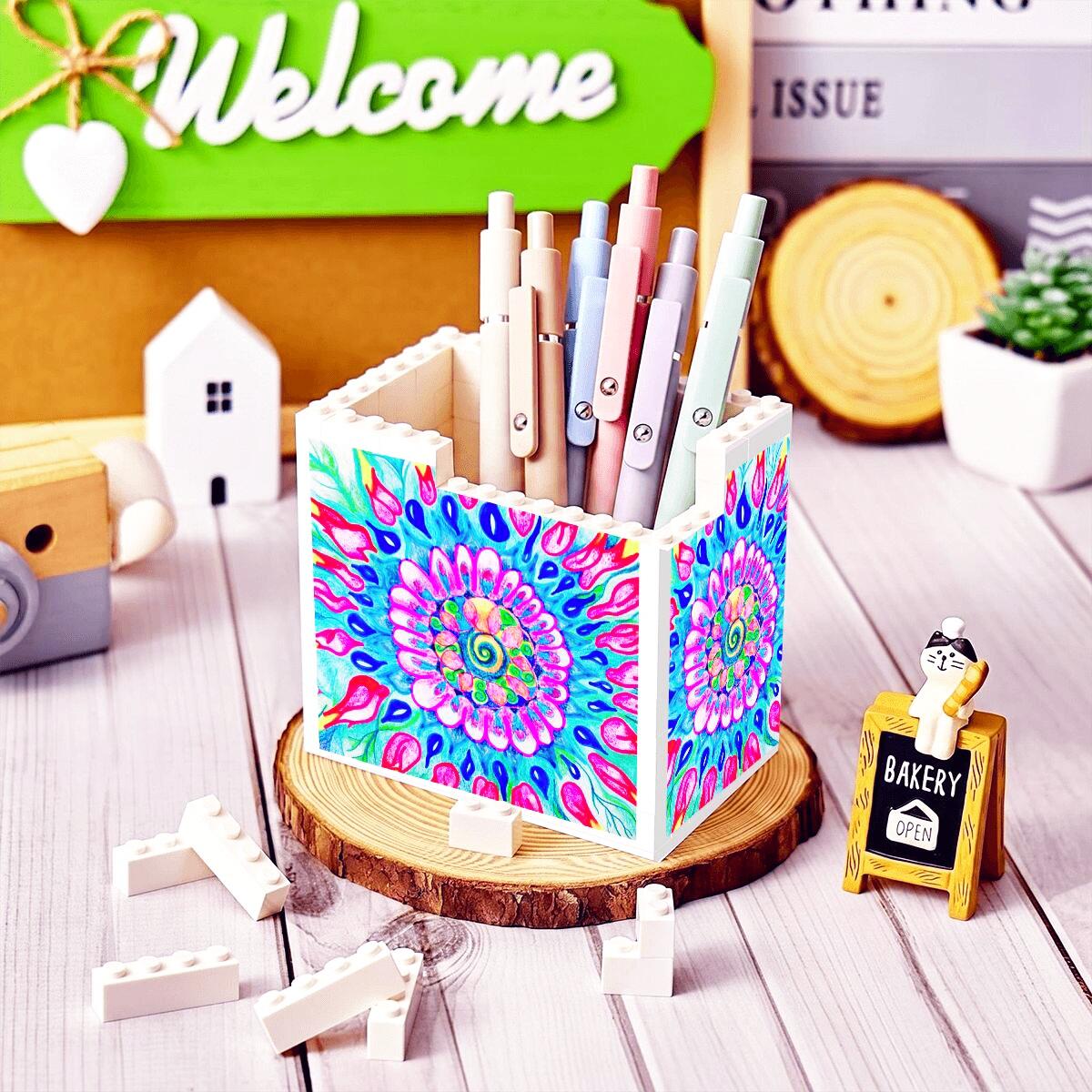 Flower of Life Porte-stylo en blocs de construction
