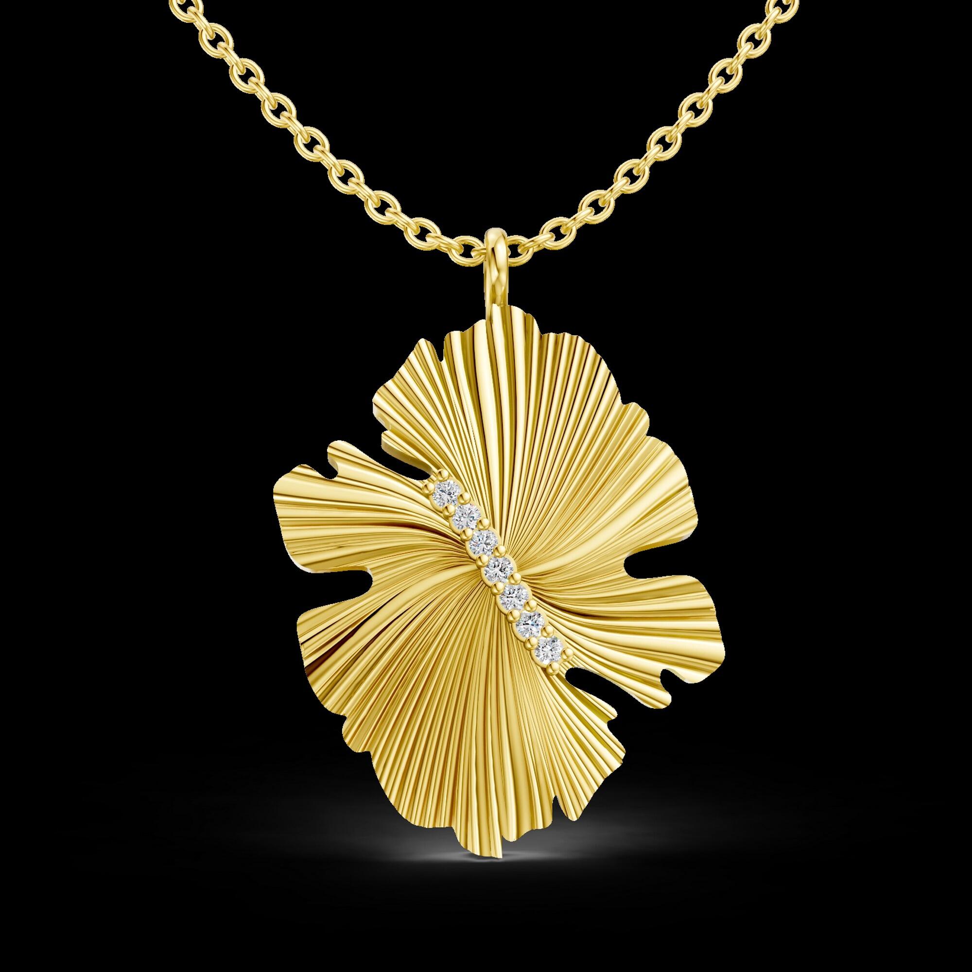 Kette mit Verlängerung 40+5 cm, Fanora 925er Silber, vergoldet, mit 7 natürlichen Diamanten besetzt