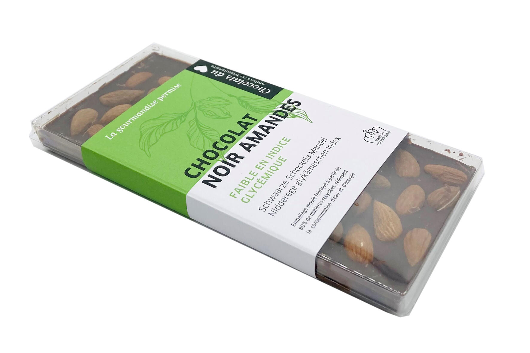 Chocolat noir Amandes, Faible en Indice Glycémique 100g