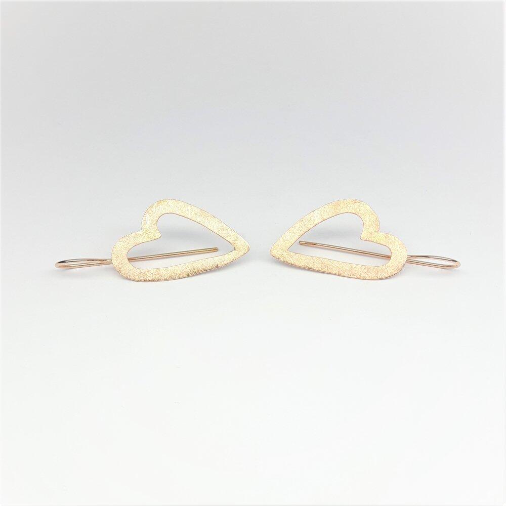 Boucles d'oreilles coeur en or rose 18kt.