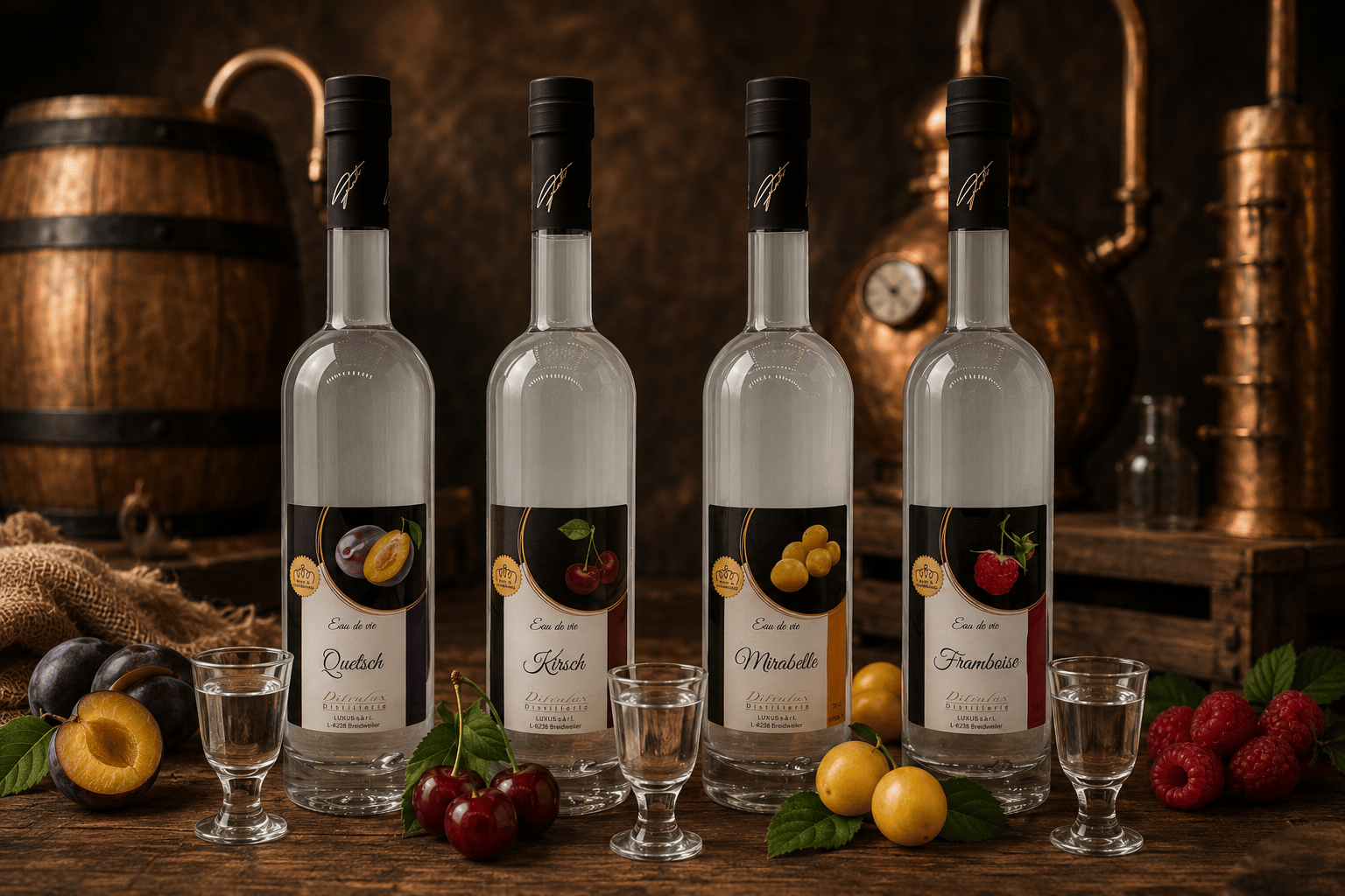 Assorted premium fruit brandies 0.7 L