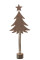 Christmas tree with brown iron/paulownia star, size L (23.5 x 8.5 x 60 cm)