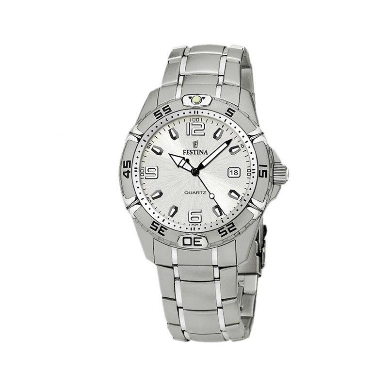 Festina Herrenuhr mit Edelstahlarmband und zweitem Lederarmband