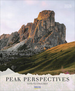 Peak Perspectives 2026 Wandkalender groß. Fotokunst-Kalender mit alpiner Landschaft und stilvoller Typografie. Großformat: 55 x 45
