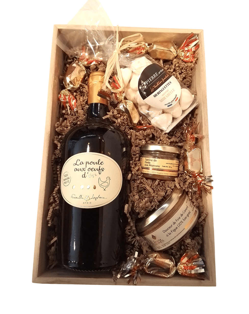 Corbeille Cadeau Poule aux Oeufs d'Or 