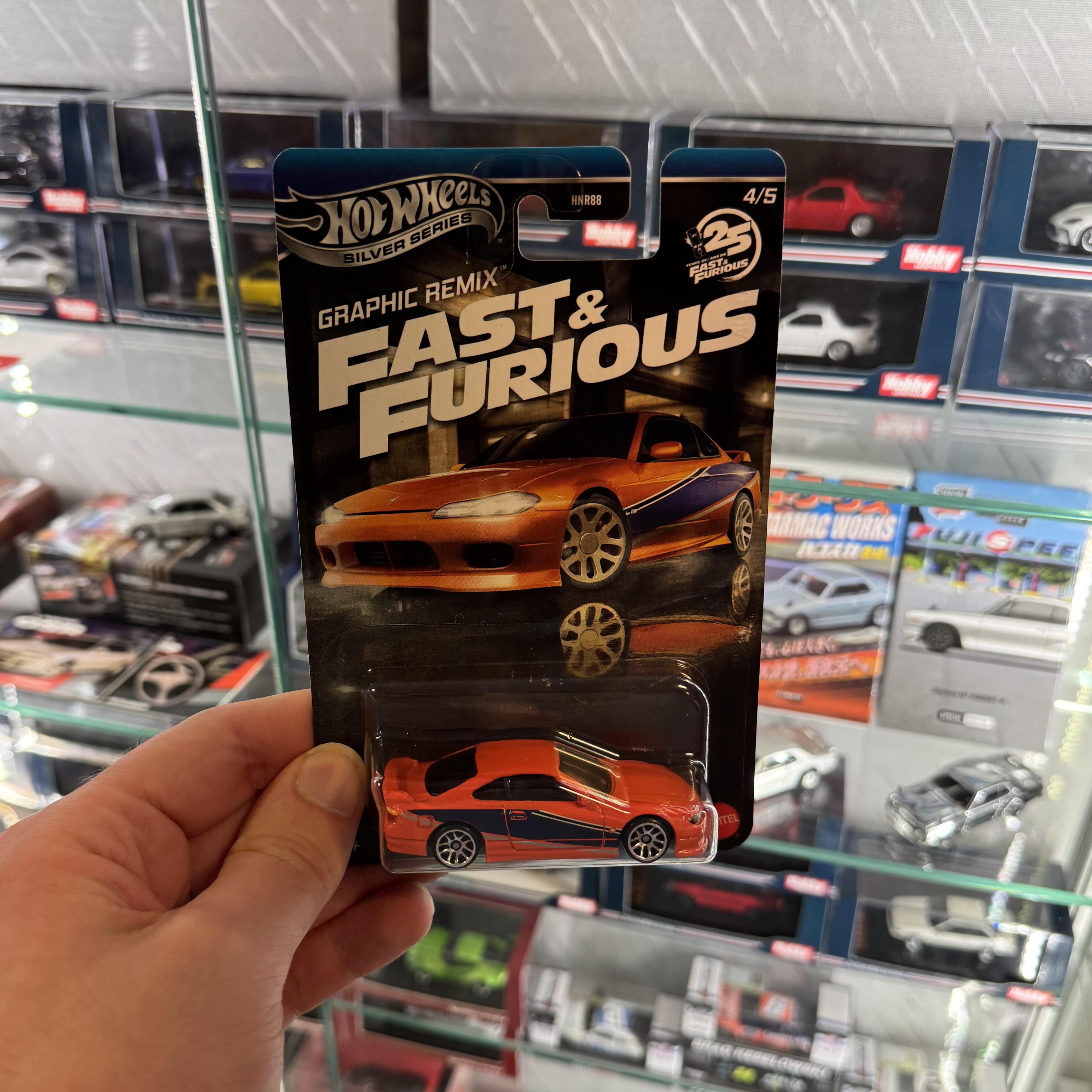 Hot Wheels Silver Series - #HNR88 JBY48 - Nissan Silvia (S15) - Graphics Remix Fast & Furious - 1/64