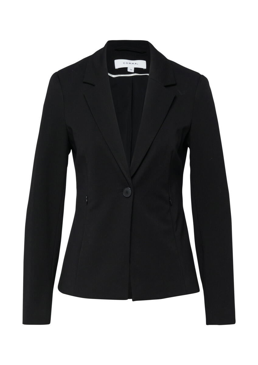 Tailored blazer in soft jersey with zip pockets