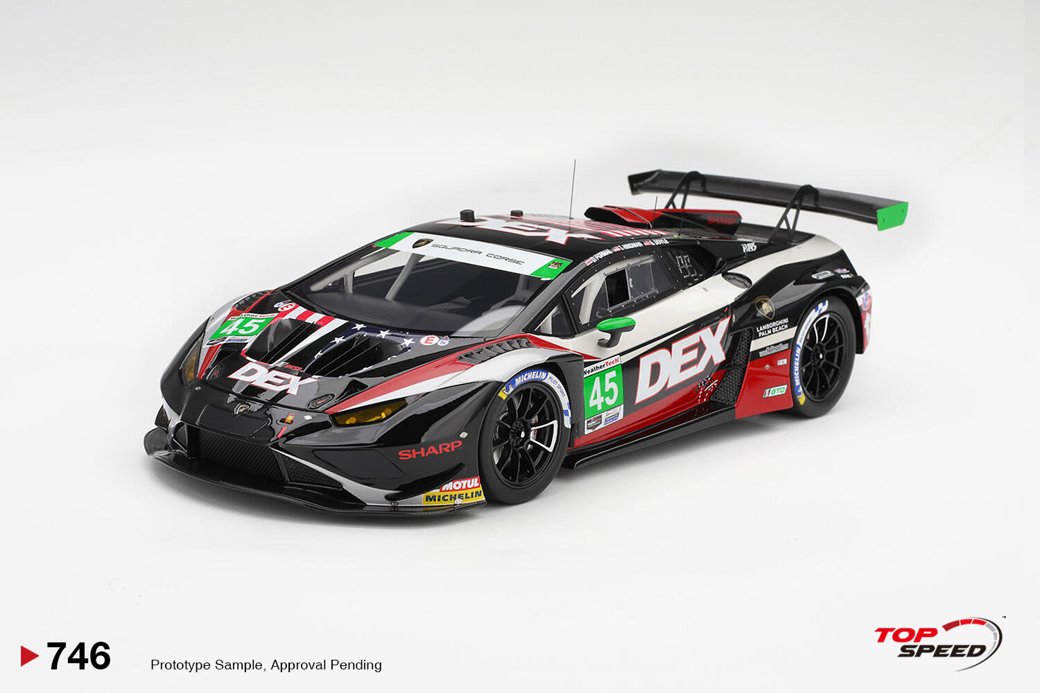 [Pre-Order Only] Top Speed -  Lamborghini Huracan GT3  EVO2 #45 - Dex Wayne Taylor Racing - Laguna Seca Class Winner 2026 - #TS0746 - 1/18