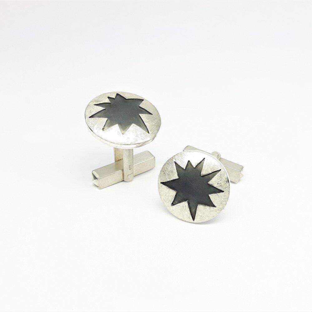 "stars", Manschettenknöpfe aus 925er Silber. Unikat.