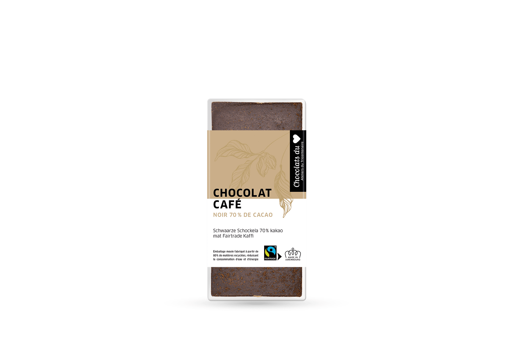 Chocolat noir 70% au café équitable Fairtrade 100g