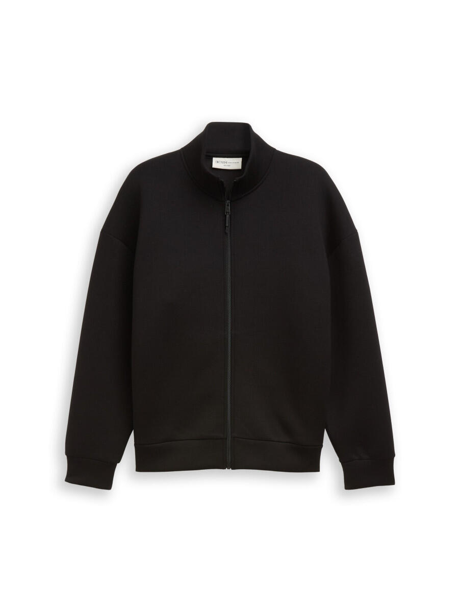 Lässiger Scuba-Sweatshirtjacke mit Stehkragen
