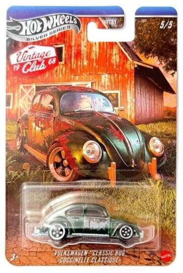 Hot Wheels Silver Series - # HRT81 JKY35 - VW - Volkswagen Classic Bug - Coccinelle Classique - Coccinelle - Vintage Club - 1/64