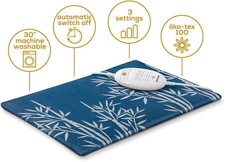 Beurer HK 35 heating pad with rapid heating, 3 temperature settings, auto shut-off and a cozy cover