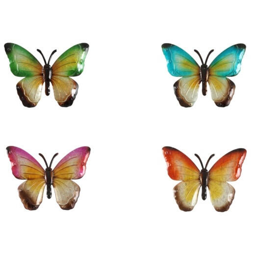 Flamingo decorative figurine, butterfly, metal, 29 x 23 cm, assorted in four designs