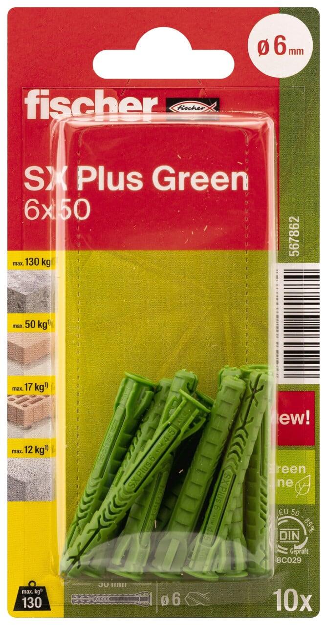 Fischer Spreizdübel SX Plus Green 6.0 x 50 mm - 10 Stück