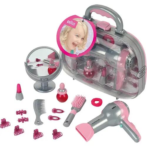 Theo Klein 5855 - BRAUN Beauty Case mit Haartrockner / Zubehör, ca. 27,4x9,9x24,9 cm, ab 3 Jahren