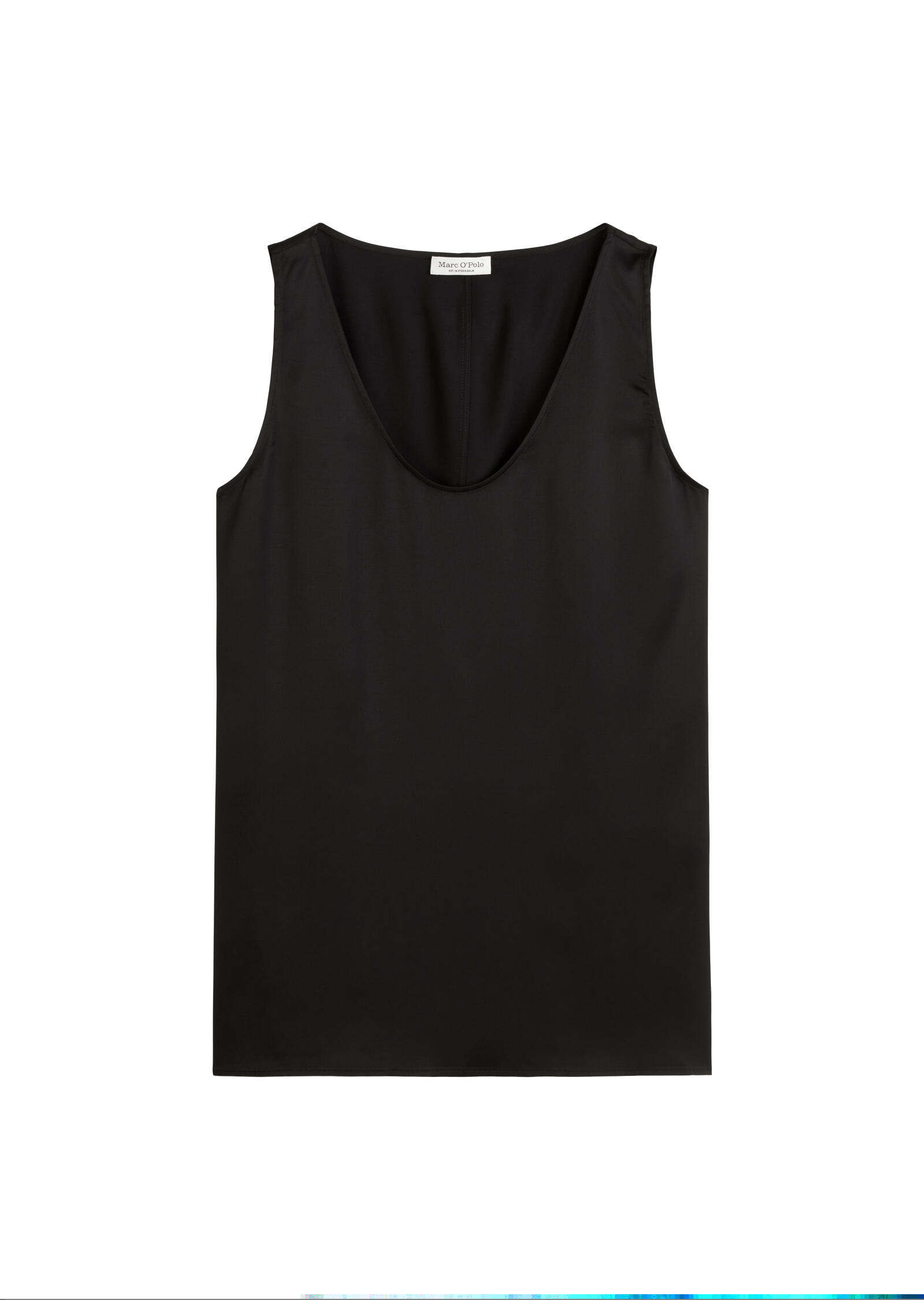 Débardeur tissé, coupe longue, col rond