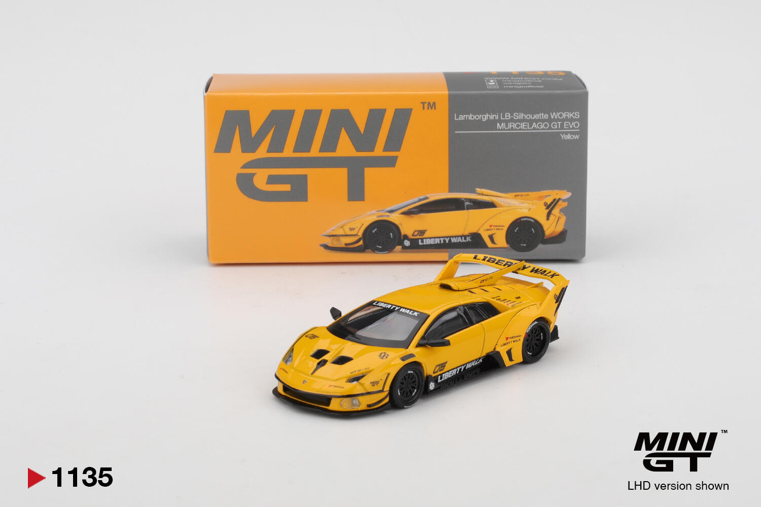 Mini GT - #MGT01135-L - Lamborghini LB-Silhouette Works Murcielago GT Evo - jaune - 1/64