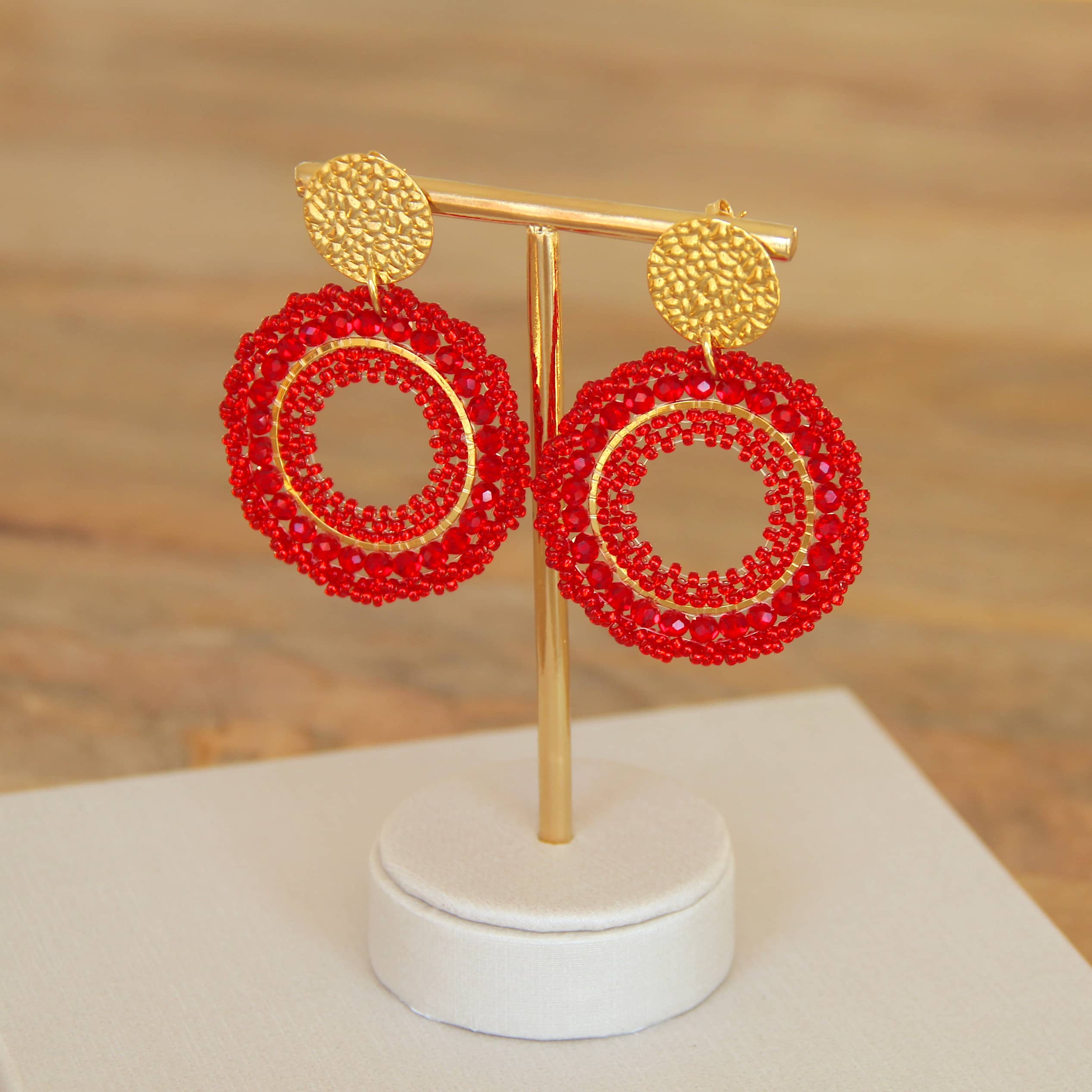 Cancun Corail Boucles d'oreilles